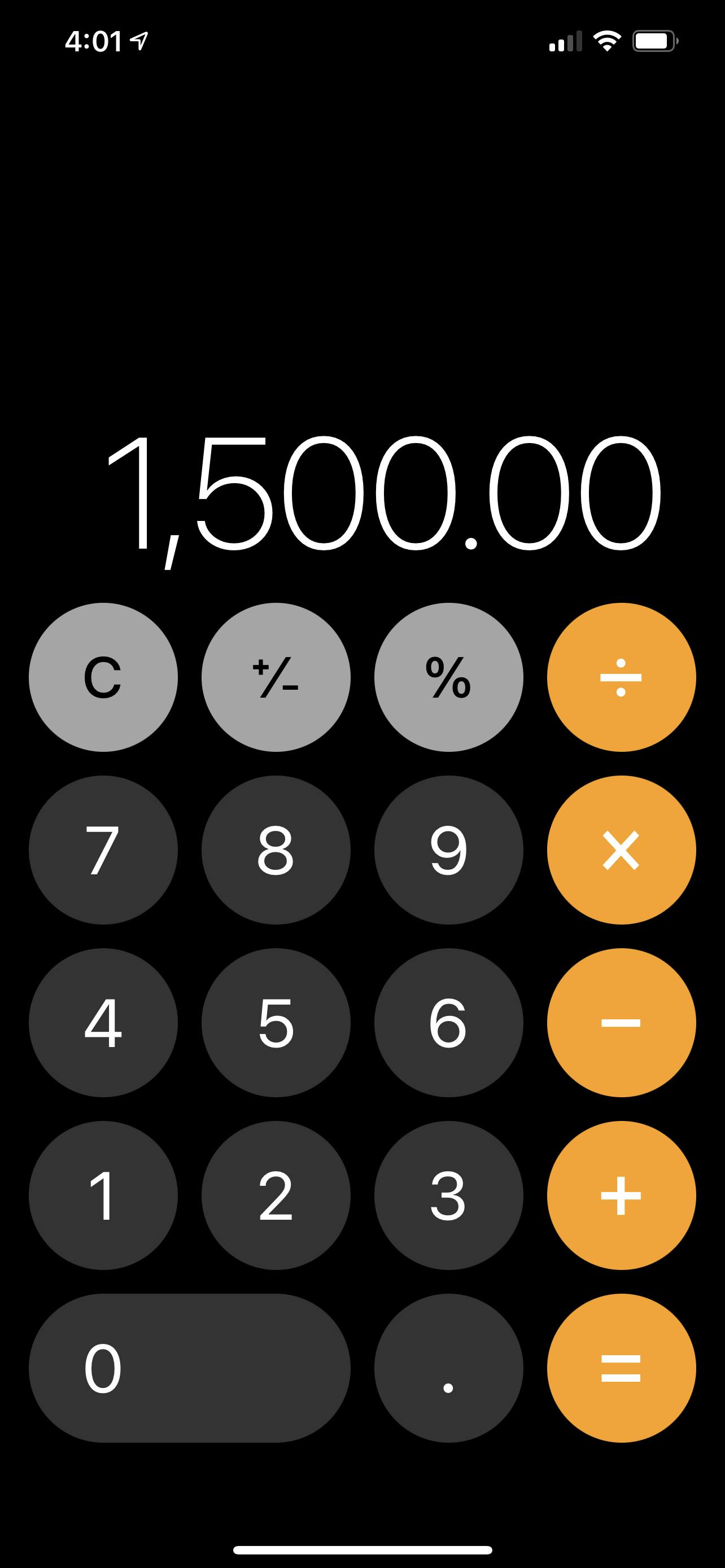 Screenshot of the Calculator App Project